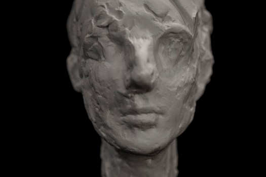 Buste en plâtre, vu de face gros plan